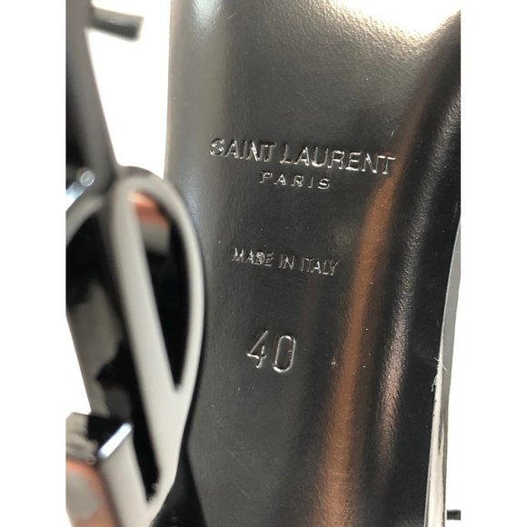 SAINT LAURENT Opyum YSL Black Logo-Heel Sandals - Picture 7 of 10